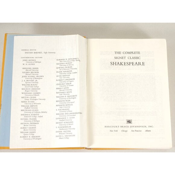 The Complete Signet Classic Shakespeare 1972 Classic Literature Decorative Book - Picture 3 of 10